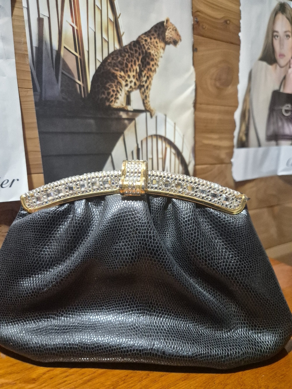 Vintage Black and Gold Chain Mini Bag